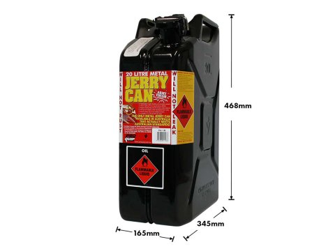 Jerrycan carburant - métal noir - Format US 20L