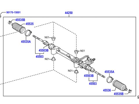 Crémaillère de direction pour FJ Cruiser avant 08/2009