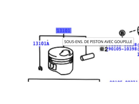 Piston moteur KZJ7 KZJ9 - Cote réparation 0.50