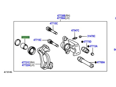 Piston étrier de frein arrière HDJ80 KDJ9 KDJ12 KDJ15