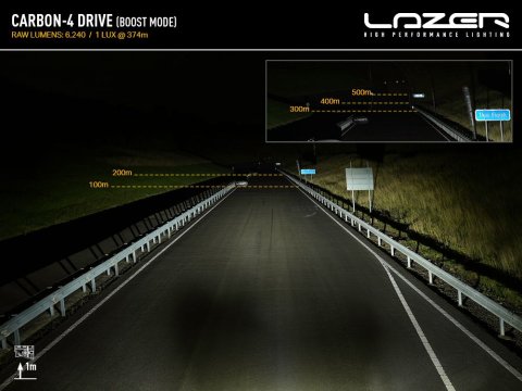 Barre LED Lazer Carbon-4 Drive Gen3 - Faisceau large haute performance