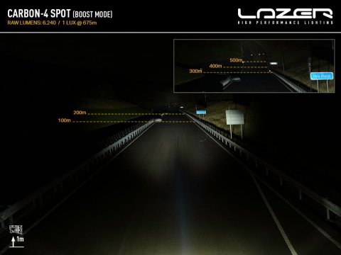 Barre LED Lazer Carbon-4 Spot Gen3 - Faisceau longue portée