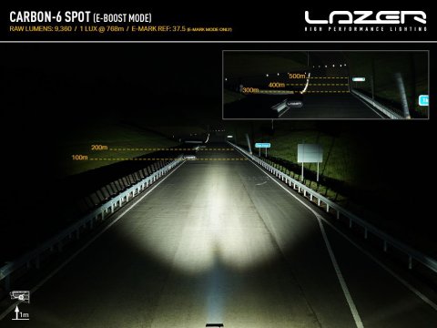 Barre LED Lazer Carbon-6 Spot Gen3 - Faisceau longue portée