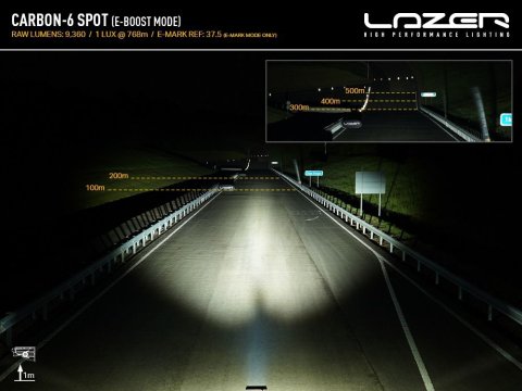 Barre LED Lazer Carbon-6 Spot - Feux de croisement jaunes