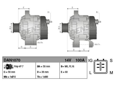 Alternateur Denso 12V 100A NEUF Land Cruiser KDJ12 KDJ15