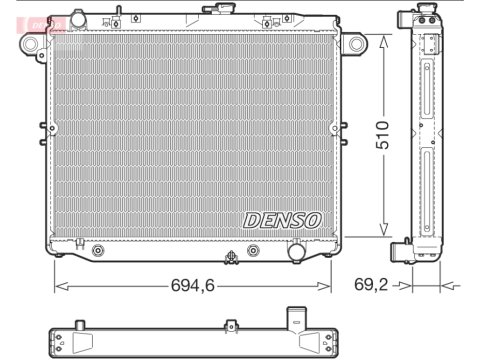 Radiateur eau refroidissement Denso pour HDJ100 BVM