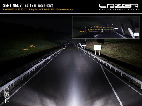 Longue portée LED Lazer Sentinel 9 Elite PL2 Noir