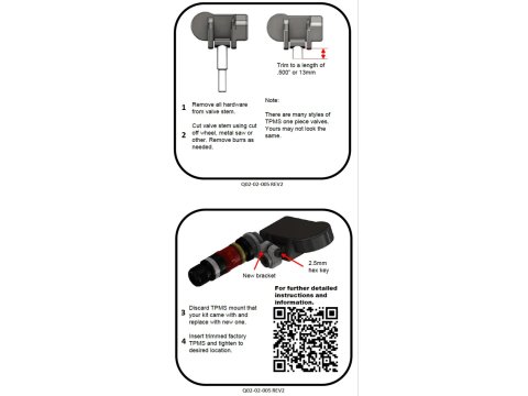 Kit adaptateur TPMS pour valves RPV - Apex ( jeu de 5)