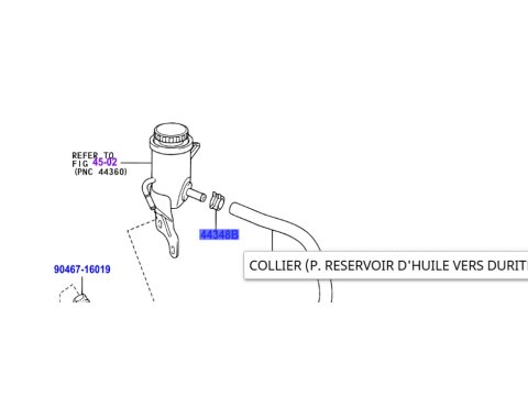 Collier durite huile hydraulique
