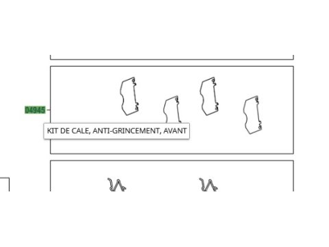 Kit de cales anti grincement / antibruit plaquettes de frein avant KDJ15