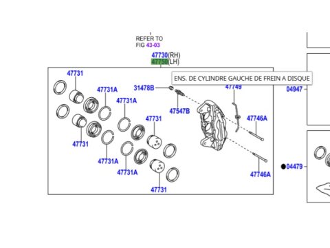 Etrier de frein avant gauche pour Land Cruiser KDJ15