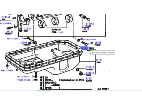 Joint carter huile moteur 3B Land Cruiser BJ4