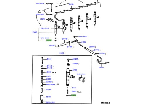 Siège injecteur HDJ80 12s 08/1992+ et HDJ80 24s HDJ100