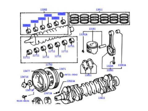 Coussinet de bielle N°4 HDJ80 HDJ100 HZJ7
