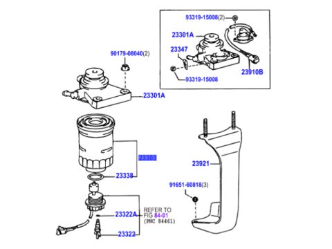 Filtre à gasoil HDJ80 HDJ100 HZJ7 KDJ12 KDJ15 KDJ9 KZJ7 LJ7