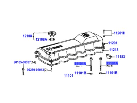Vis de culasse longueur 121mm HDJ80 HDJ100 motorisation 1HD-FT
