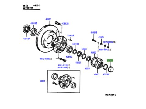 Chapeau capuchon pare poussière moyeu arbre de roue avant Land Cruiser