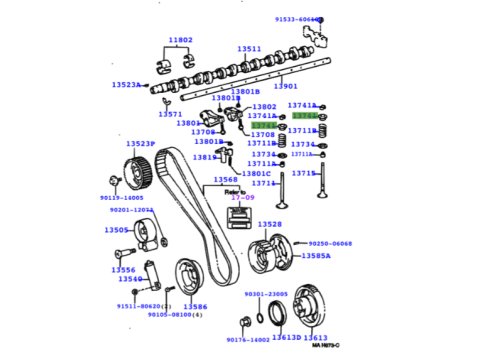 Siège de ressort de soupape HDJ80 24s HDJ100