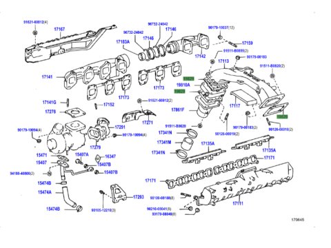 Joint pipe admission et réchauffeur HDJ80 24s HDJ100