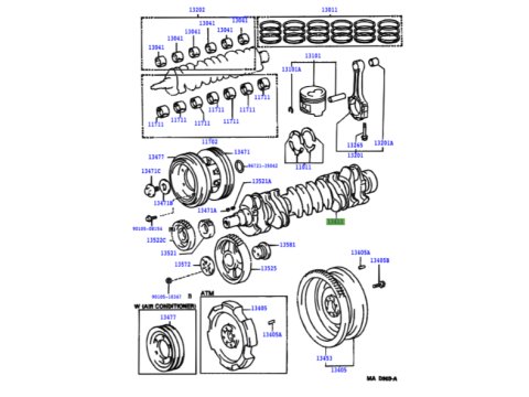 Vilebrequin moteur HDJ80 HDJ100 HZJ7