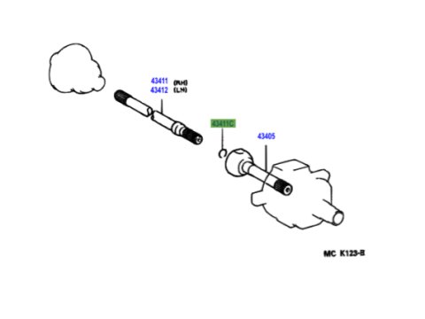 Clips intérieur entre joint homocinétique et demi arbre HDJ80 HZJ105 HZJ7