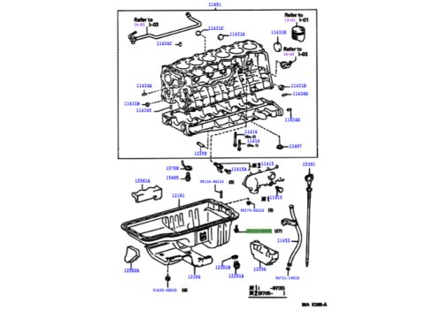Boulon de fixation carter d'huile sur bloc moteur HDJ80 HDJ100 HZJ7