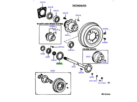 Joint papier rond moyeu arbre de roue arrière Land Cruiser