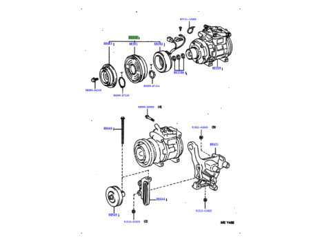 Embrayage magnétique de compresseur de climatisation KZJ7 HDJ80 24s et HZJ105