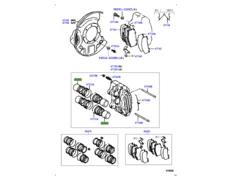 Piston étrier de frein avant Land Cruiser HDJ80