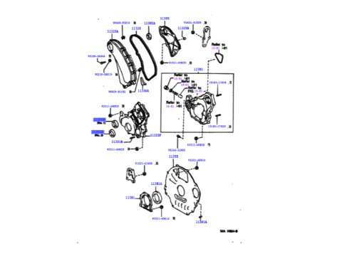 Joint spi vilebrequin sur carter de distribution HDJ80 HDJ100 HZJ7