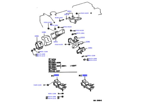 Silent bloc support moteur côté boite de vitesses manuelle HDJ80 24S