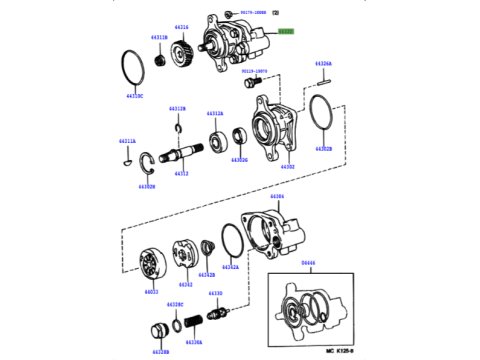 Pompe de direction assistée Land Cruiser HDJ80 HZJ7 avant 2007