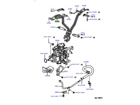 Conduite rigide haute pression injecteur No2 HDJ80 24s