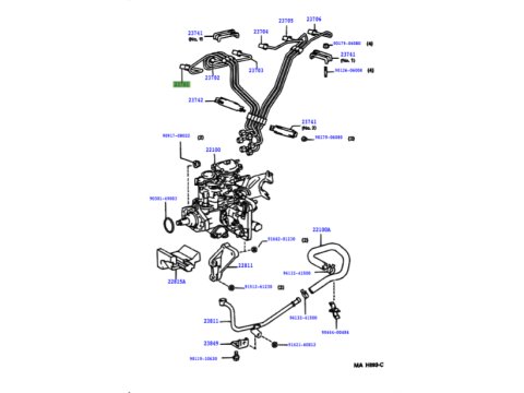 Conduite rigide haute pression injecteur No1 HDJ80 24s