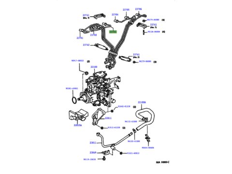 Conduite rigide haute pression injecteur No3 HDJ80 24s