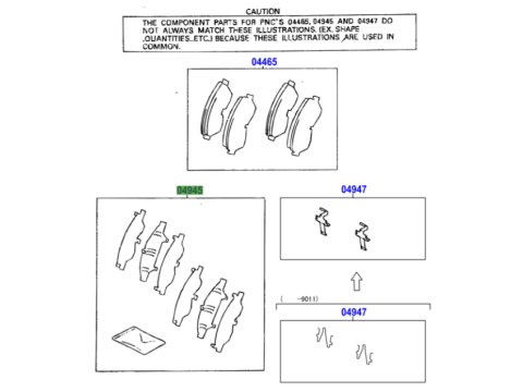Kit de cales anti grincement / antibruit plaquettes de frein avant HDJ80