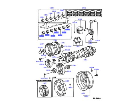 Coussinet de vilebrequin N°3 HDJ80 HDJ100 HZJ7