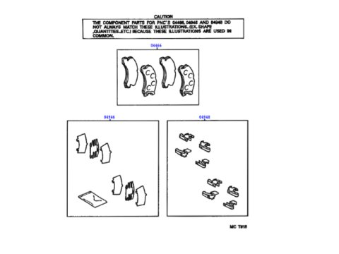 Kit de clips fixation plaquettes de frein arrière Land Cruiser