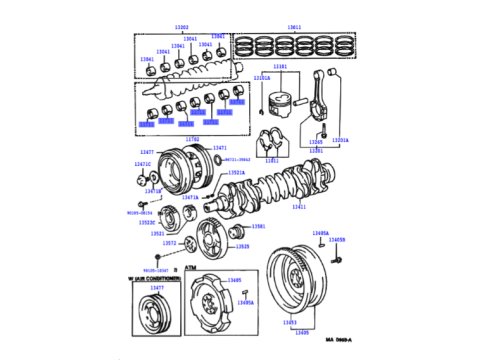 Coussinet de vilebrequin N°2 HDJ80 HDJ100 HZJ7