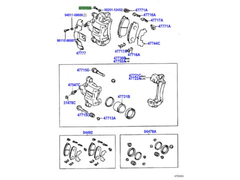 Vis fixation étrier de frein arrière sur corps de pont Land Cruiser