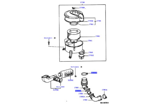 Collier durite admission accordéon HDJ80 HDJ100 côté boite à air