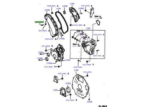 Boulon de fixation de carter de distribution moteur HDJ80 HDJ100 HZJ7