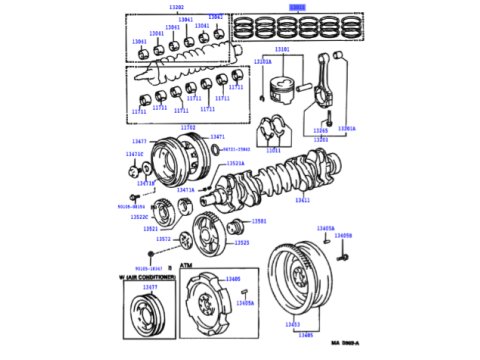 Jeu segments cote réparation 0.5 pour 6 pistons 1HZ 1HD HZJ7 HDJ80