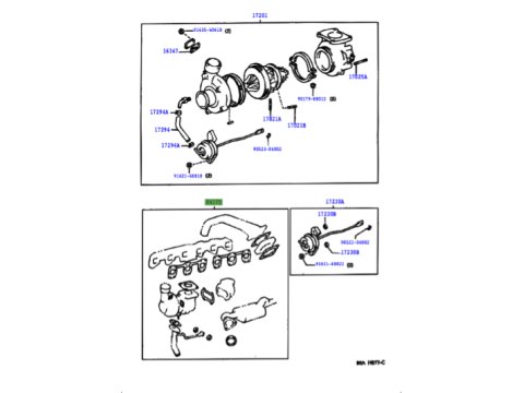 Pochette de joints de turbo Toyota HDJ80 24S 1HDFT