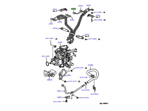Conduite rigide haute pression injecteur No4 HDJ80 24s