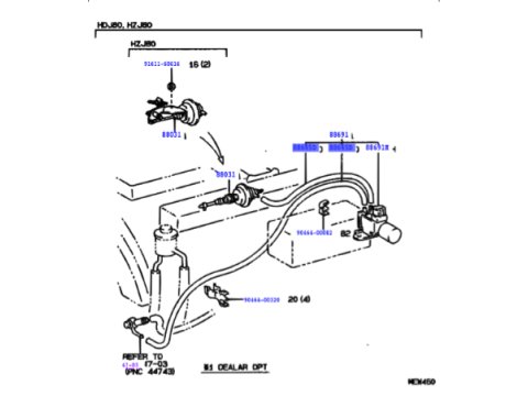 Durite de dépression 600mm à recouper à longueur Land Cruiser