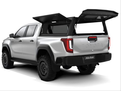 HardTop Alu-Cab Explorer noir lisse pour Toyota Hilux Travo double cabine