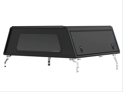HardTop Alu-Cab Explorer noir lisse pour Toyota Hilux Travo double cabine
