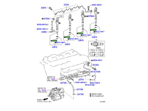 Siège injecteur KDJ12 KDJ15 Hilux Vigo