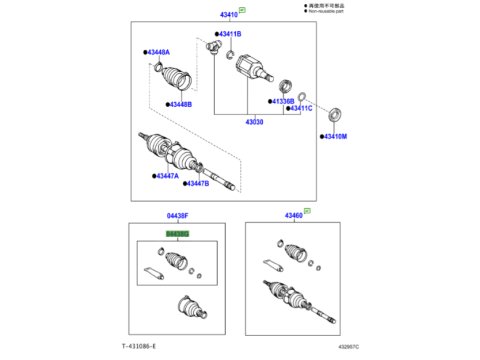 Soufflet de cardan côté pont pour Land Cruiser KDJ12